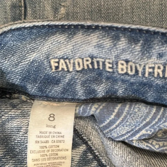 AE Favorite Boyfriend Distressed Ripped Light Wash - Picture 6 of 6